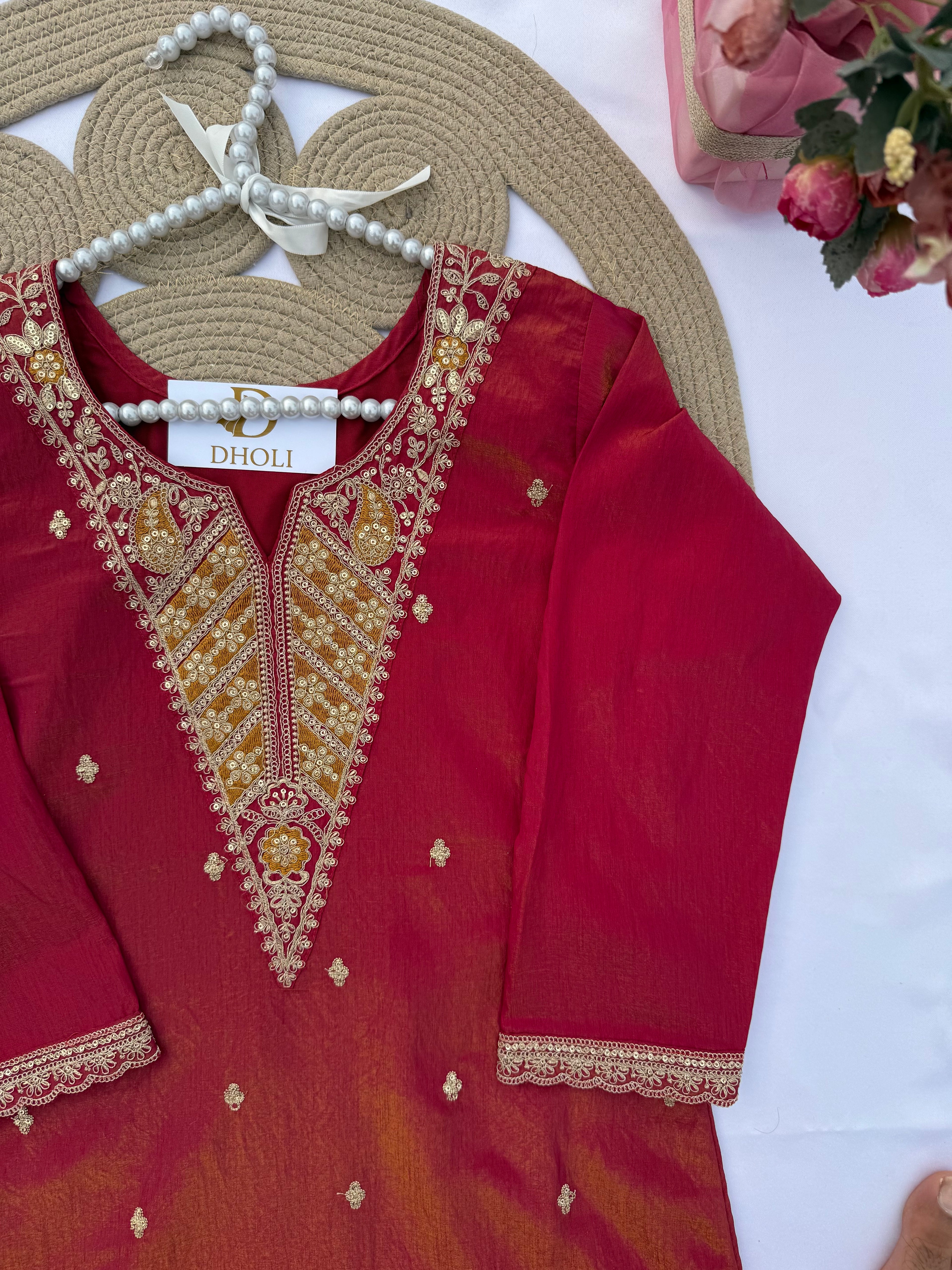 S130 – Dior Silk Embroidered Suit Set