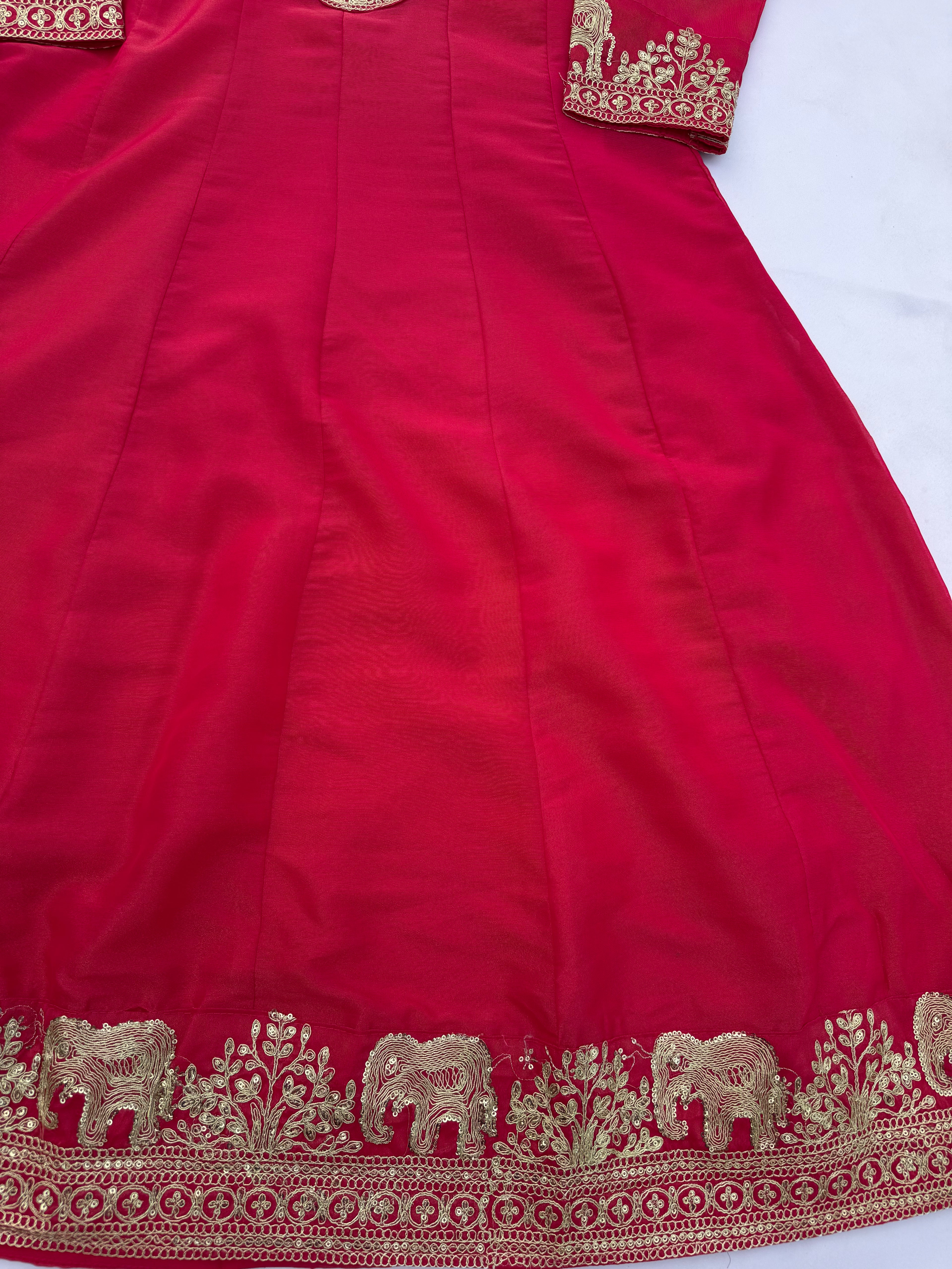 A110 Cosmos Shimmer Kurti Set with Elephant Embroidery Dupatta