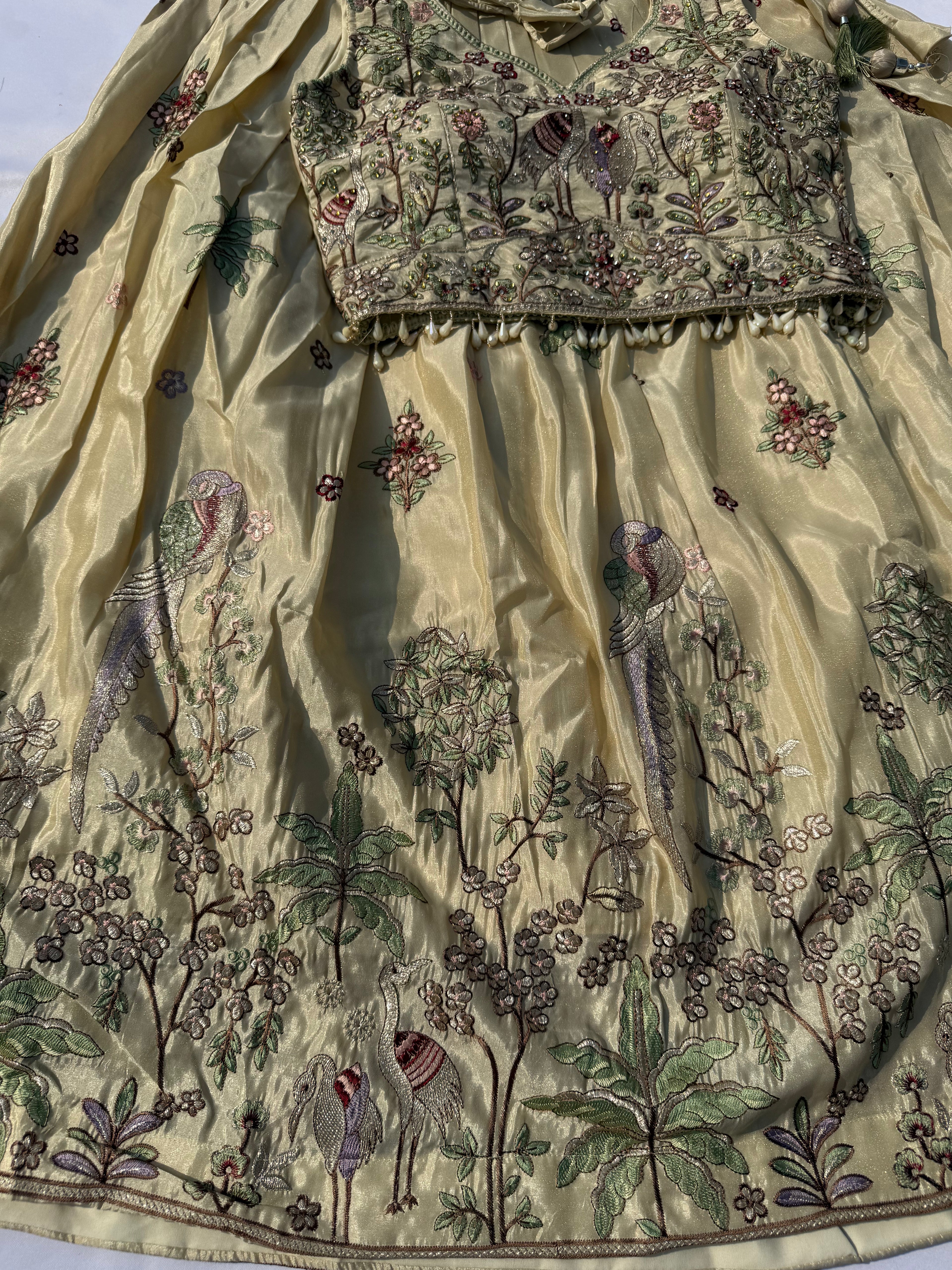 L-103 Premium Ivory Lehenga Choli Set with All-Over Embroidery & Statement Dupatta