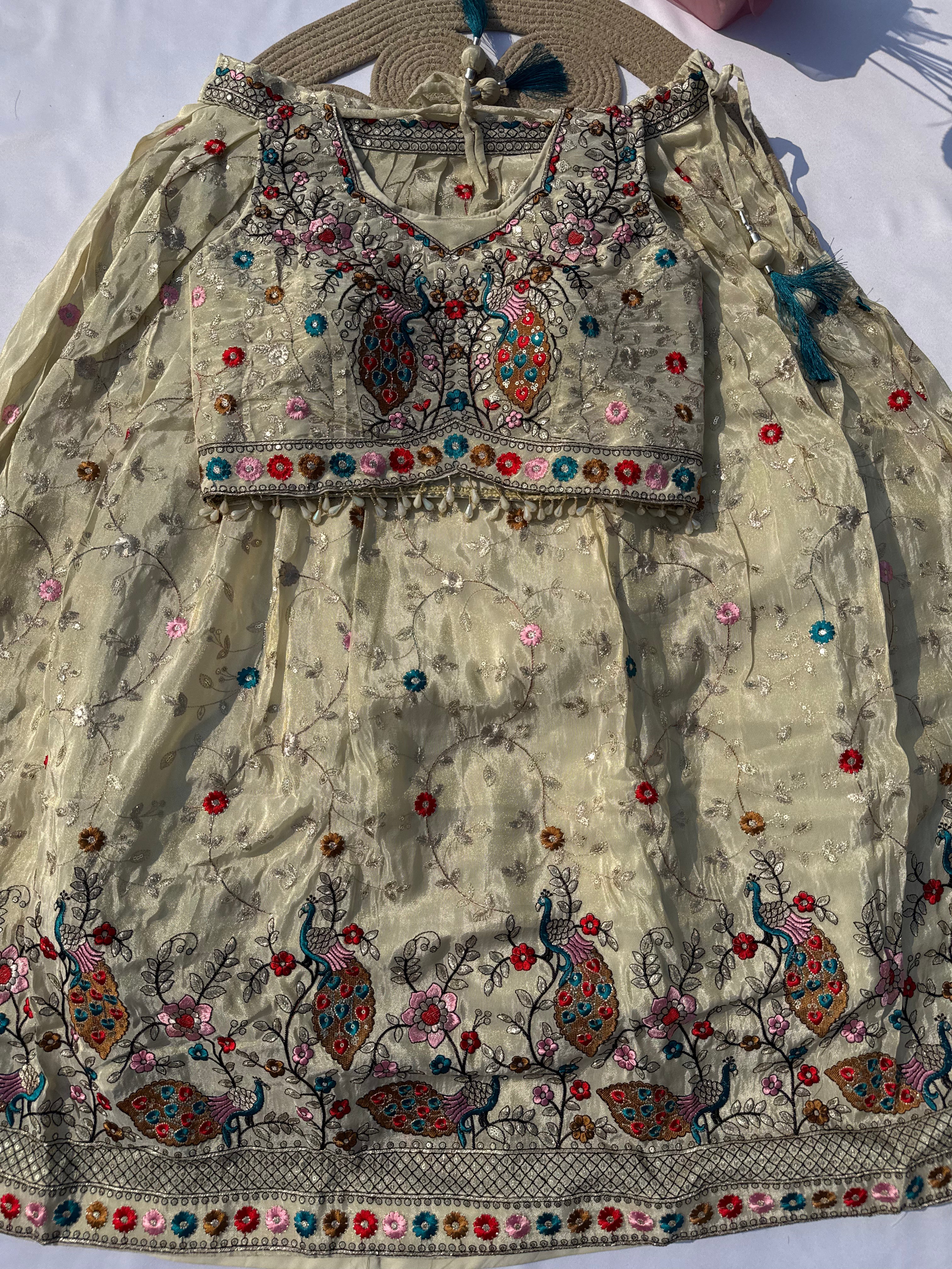 L-101 Pure Fabric Heavy Embroidered Lehenga Set