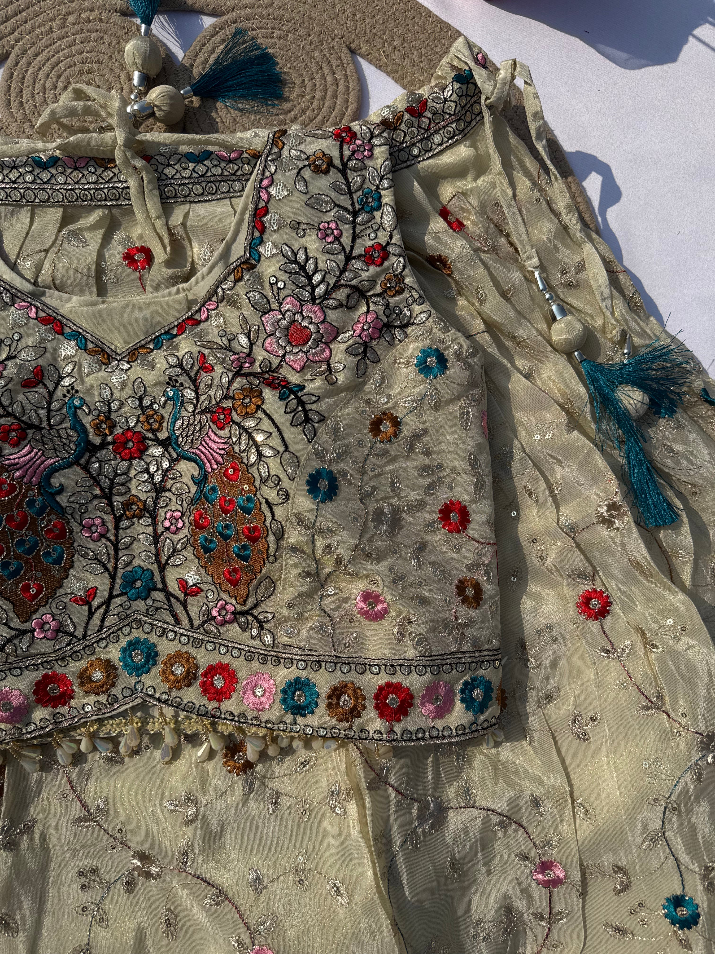 L-101 Pure Fabric Heavy Embroidered Lehenga Set