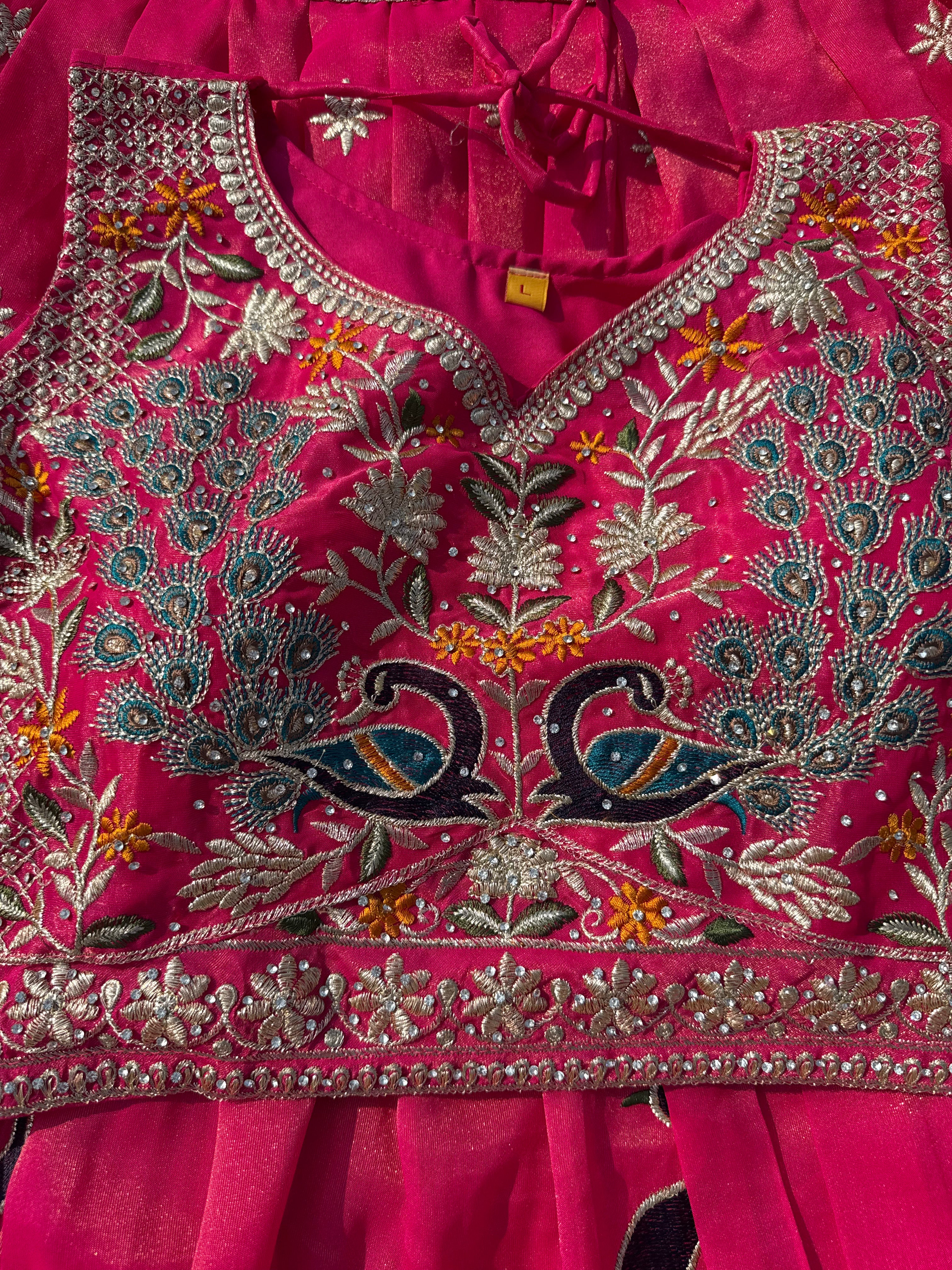 L-102 Designer Peacock Embroidered Lehenga  with Heavy Choli