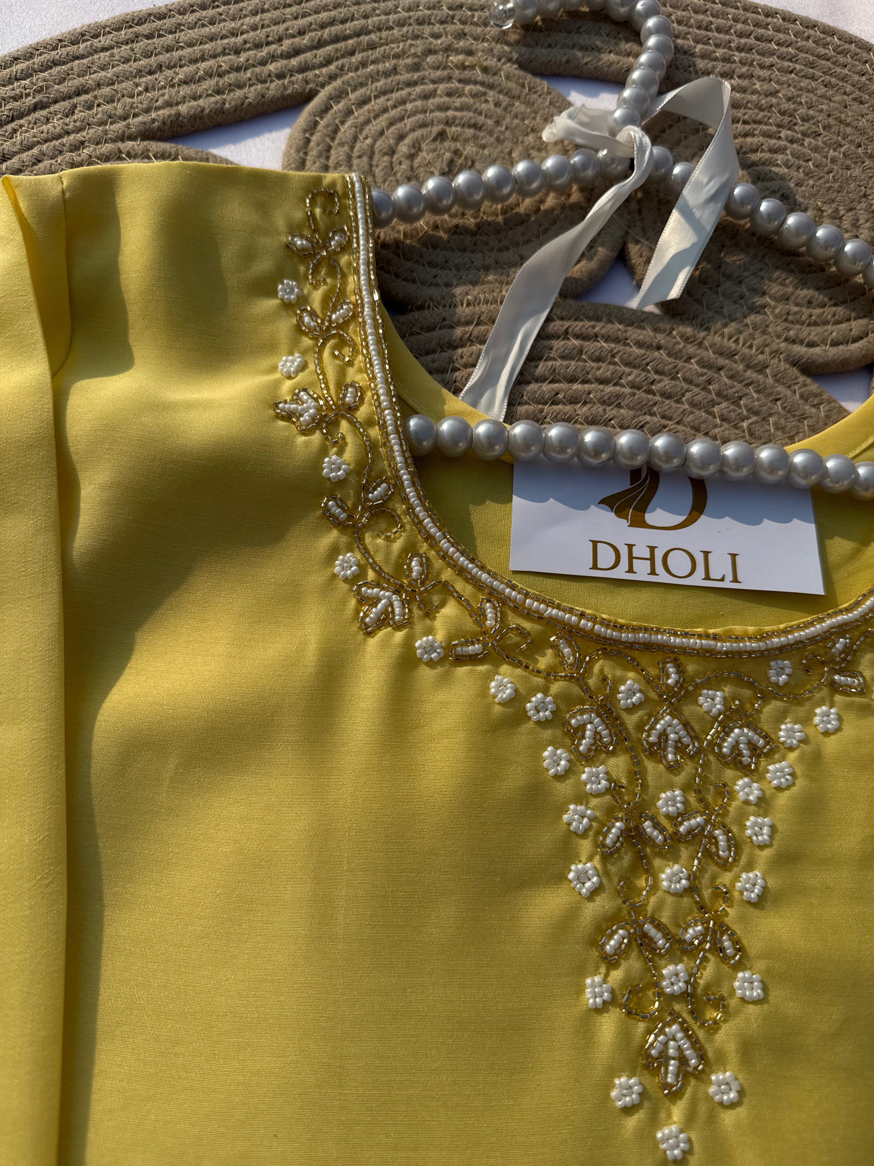 S-106 Roman Silk Straight Suit Set with Handworked Neck & Elegant Dupatta