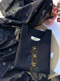 S-119 Roman Silk Kurti Set with Hand Embroidery & Full Jacquard Dupatta