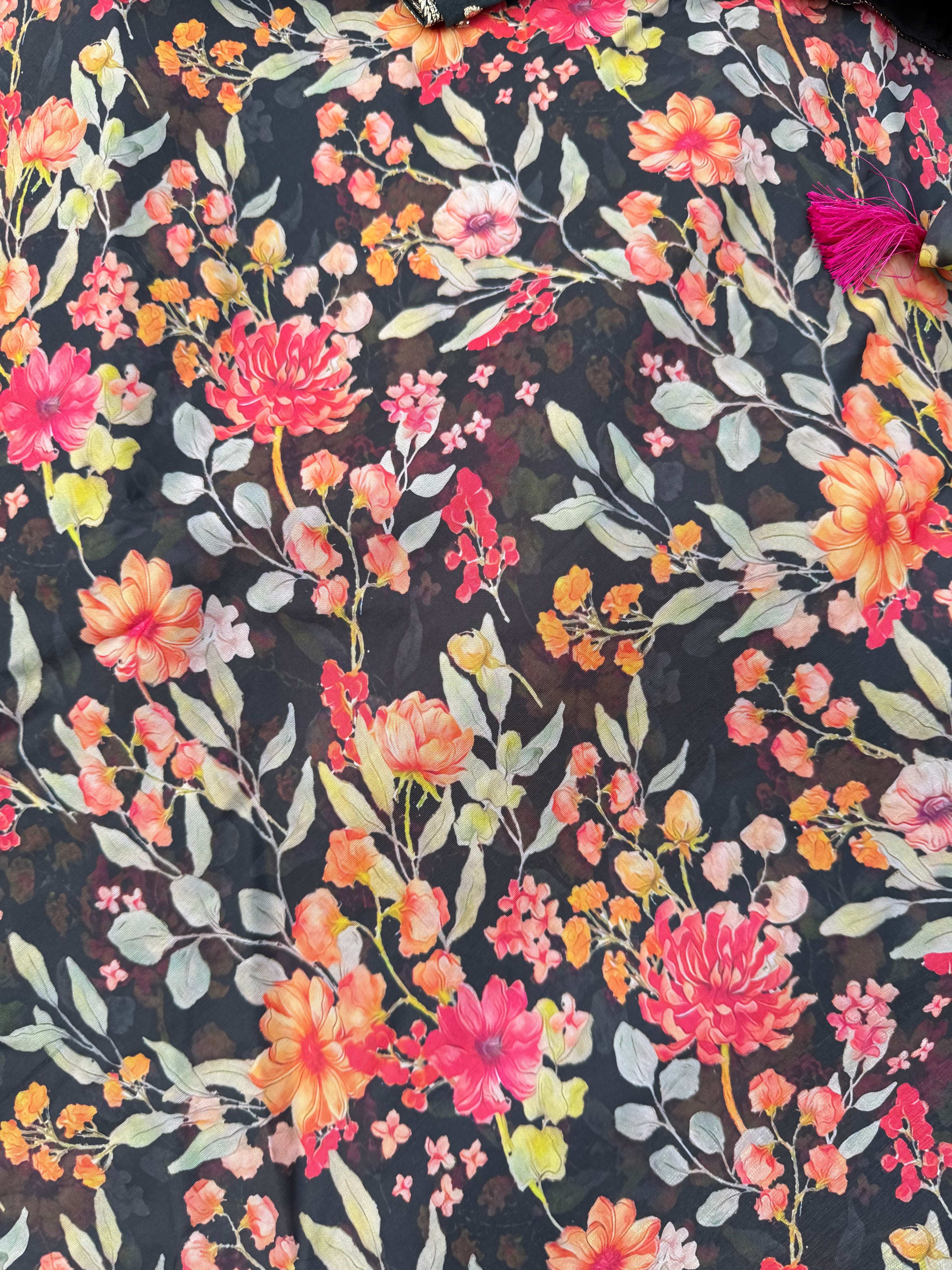 L112 Floral Printed Designer Lehenga with Banglori Silk Embroidered Choli