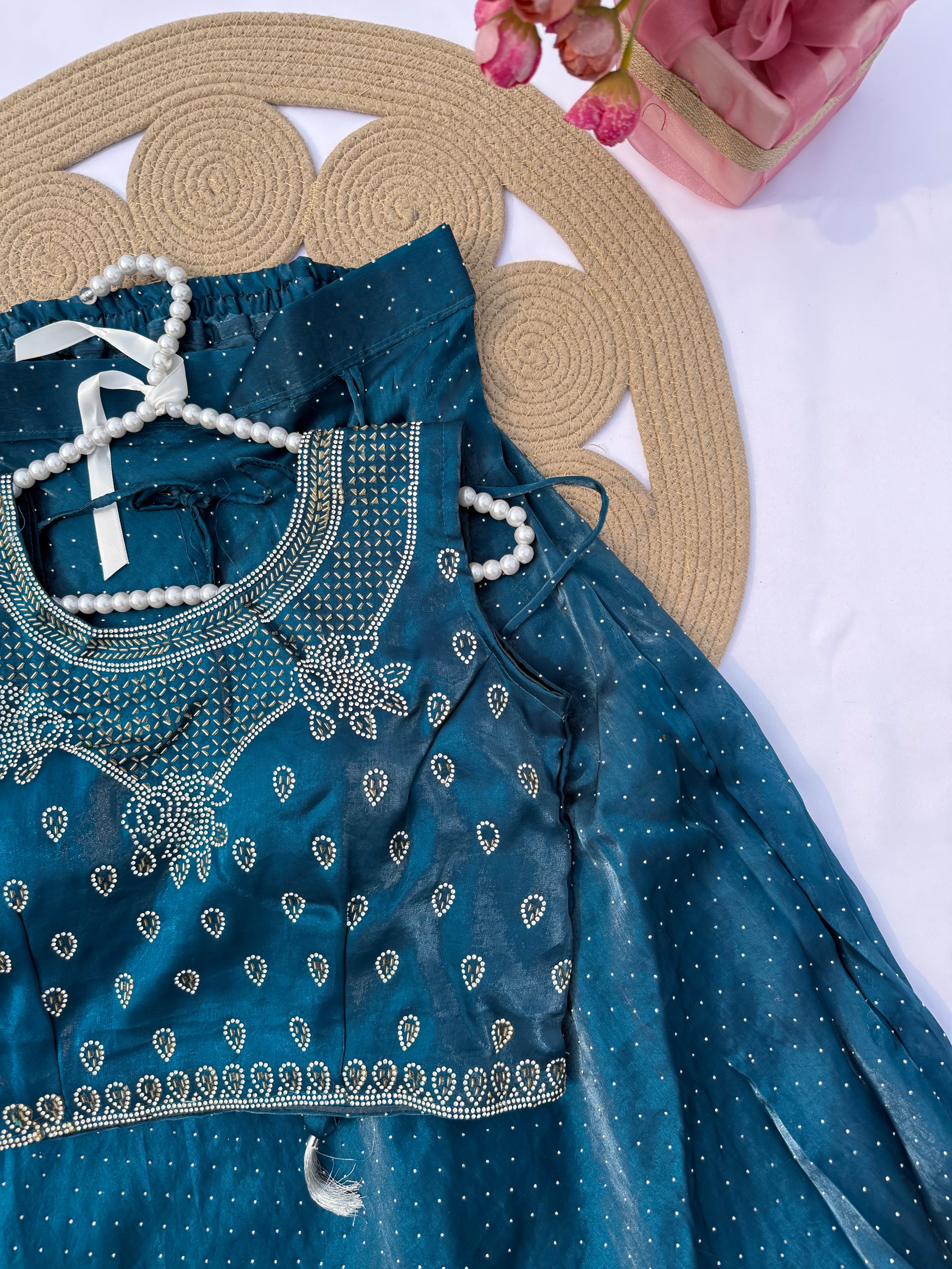 L-114 Jimmy Choo Diamond Lehenga Set with Handworked Choli