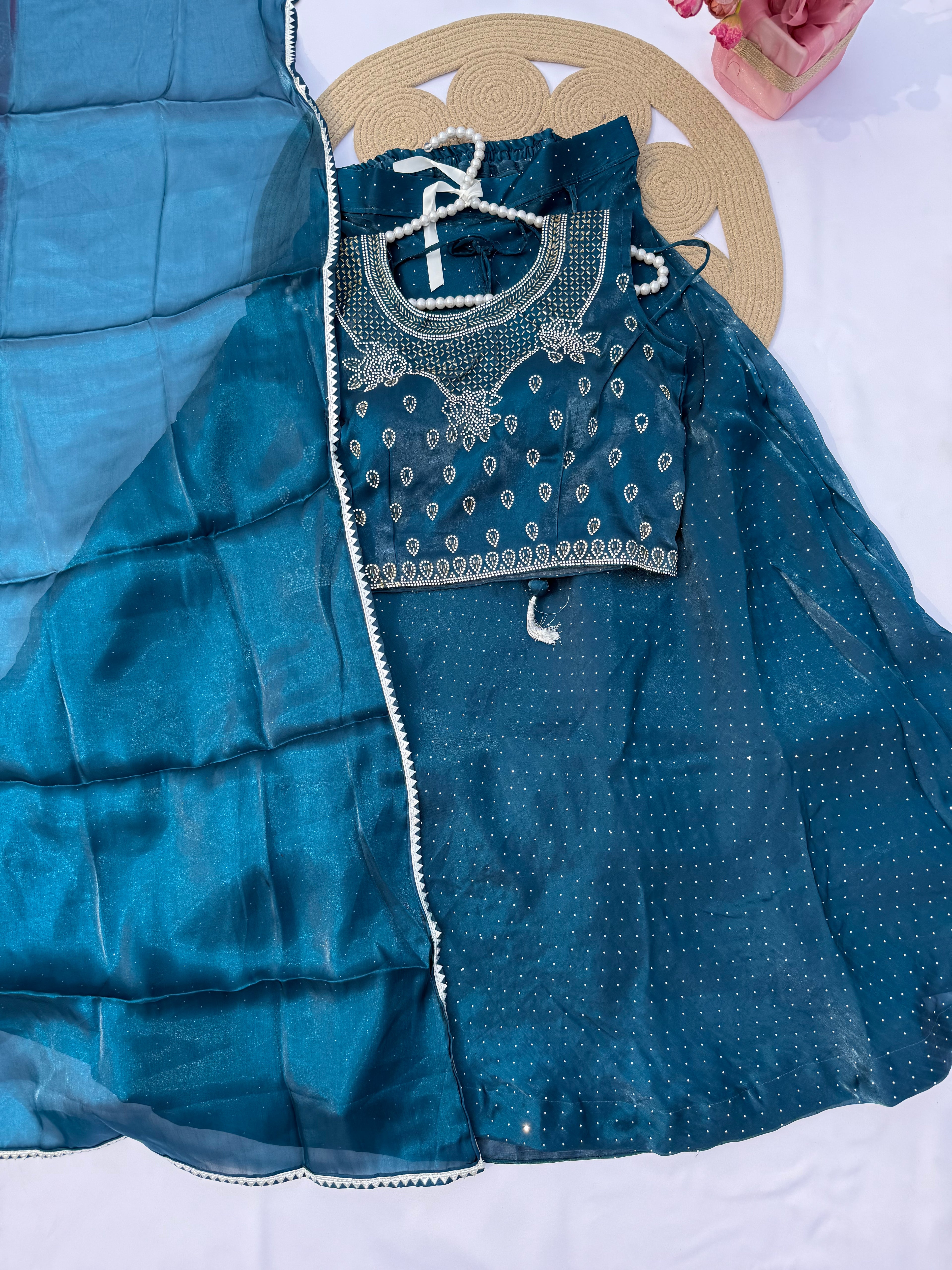 L-114 Jimmy Choo Diamond Lehenga Set with Handworked Choli