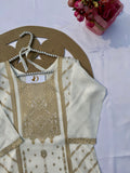 S124 Pure Cotton Kurta Set with Gold Jacquard & Traditional Motif Work